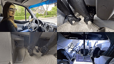 Madame Marissa - Driving the van with sexy boots