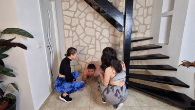 EATINGALLSHITFROMGODDESSES - Goddess Beka and Tina - puppy training and food humiliation