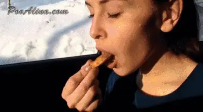 PooAlina - Young Alina eating and pooping in car