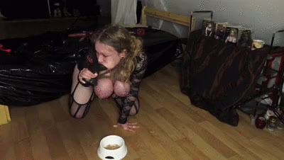 Naughty Natalis Filth - Dog bowl full of Vomit in 8K FUHD