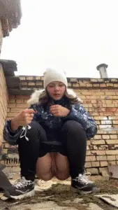 Barely legal 18 - I pee quickly outdoor