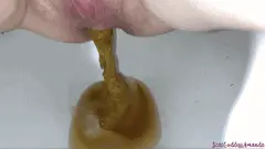 Scat Goddess Amanda - Pooping in the Toilet Three Times