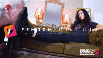 FETISHTAINMENT Femdom & Fetish - I want him to lick my black socks on my big feet now