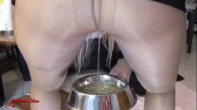 Madame Ellen Expert in scat - Madme Ellen`s several pee scenes and disgusting training for the slave