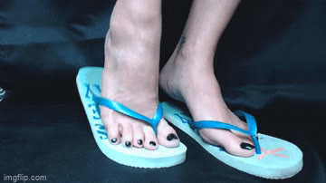 Double Trouble - Blue Rubber Flip Flops Shoe Play