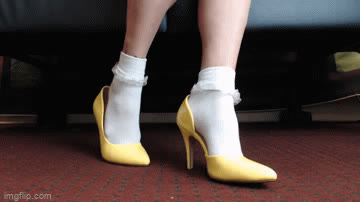 Double Trouble - Sweet White Ruffled Socks Heels