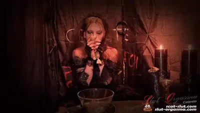SLUT-ORGASMA CELESTE - Scat Slut-Orgasma Celeste extreme scat and puke swallowing of a witch