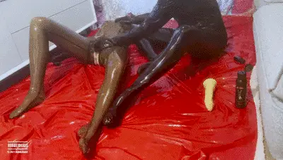 RubberHaus - Sensual rubber scat smearing play & cum