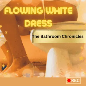 The Bathroom Chronicles - FLOWING WHITE DRESS GOLD SHOES ~ BC12023