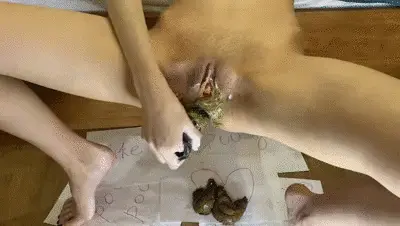 Wet Dirty Girl - big pile of shit, dirty fisting, shit on face