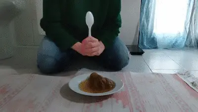 Mistress Misia - A plate full of shit for my slave