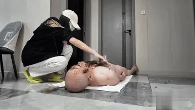 Chinese Scat Love - Mean Goddess Smears Shits All over the Toilet Slaves Body and Gives His Small Dick a Smelly Scat Fo