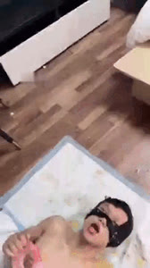 Chinese Scat Love - Hot Asian Goddess Pukes Whole Face of the Naked Vomit Slave while Stepping on Him