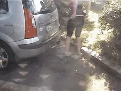 Natural Scat Girls - Kinky amateur girl shits and piss on the parking
