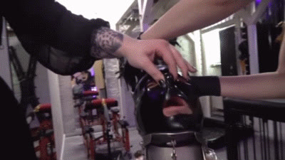 Mistress BlackDiamoond - Chastity slave is restrained, bound in clingfilm - SD